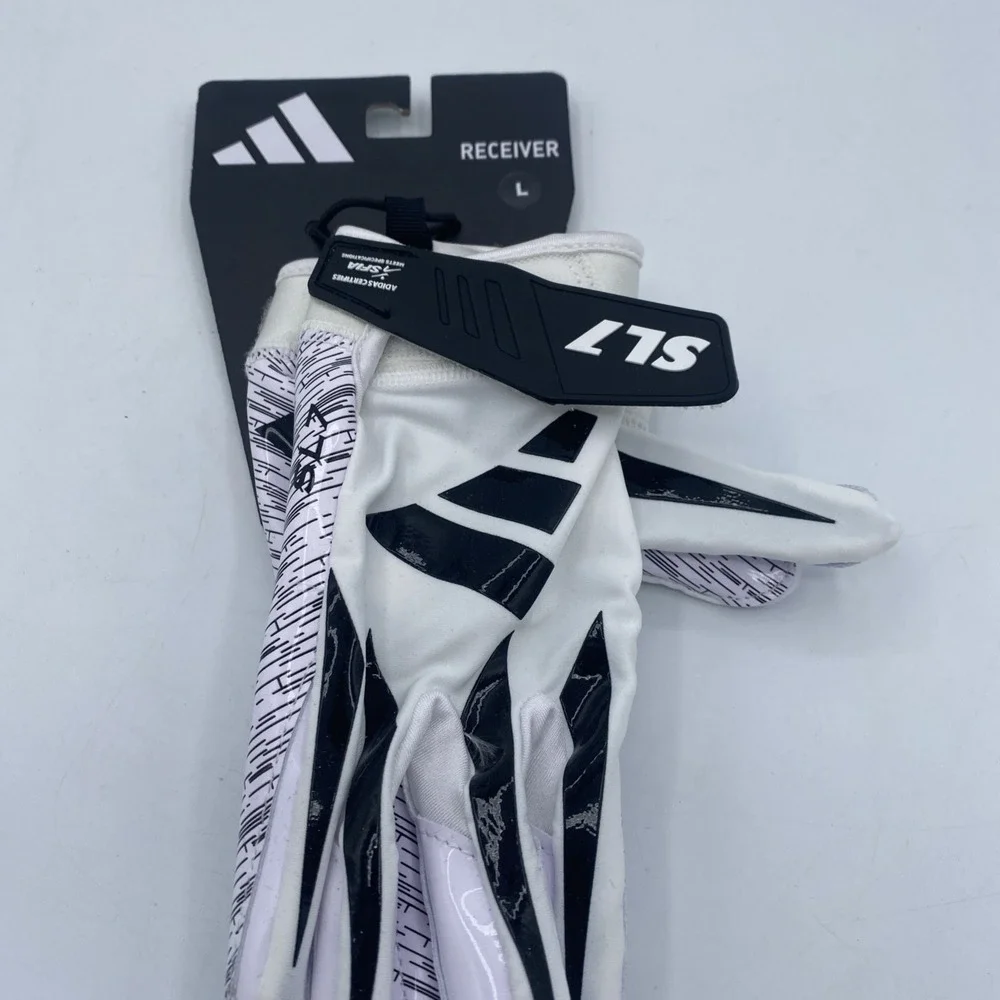 Adidas SL7 Scorchlight Receiver Football Gloves‎ White Black Size Large AF1886